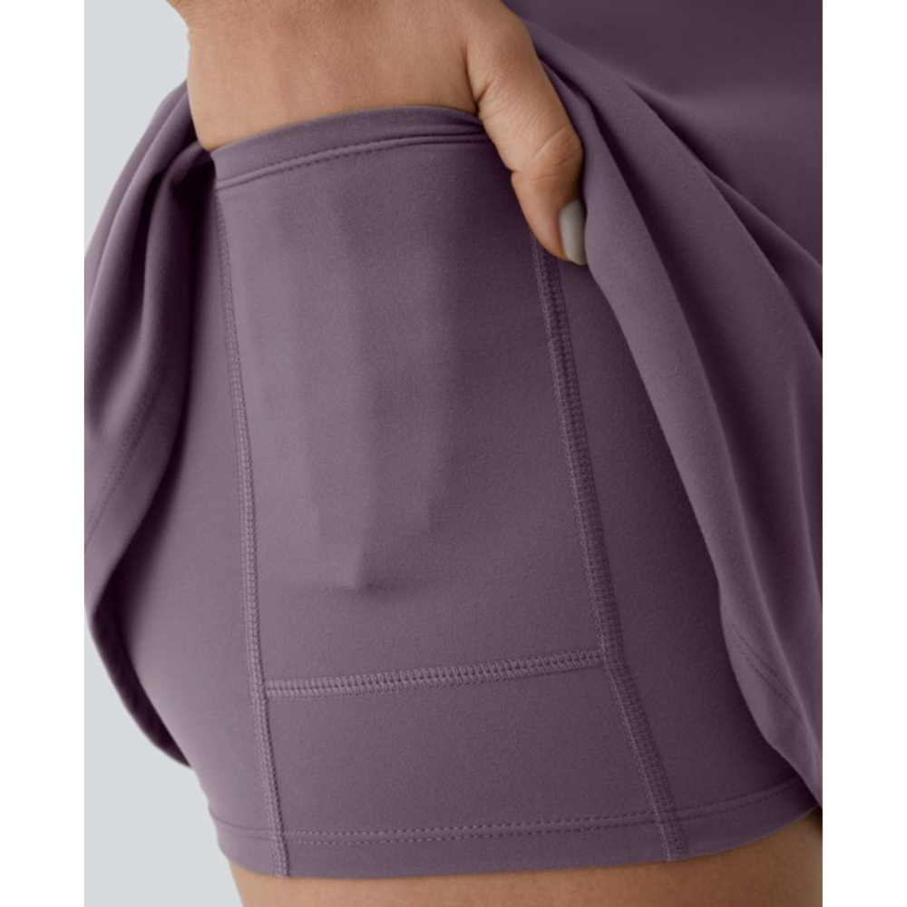 Halara Softlyzero™ Plush Backless Active Dress In Color Tulip - Picture 3 of 9